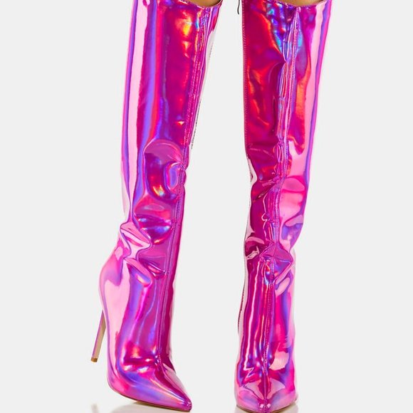 AZALEA WANG " NOT YOUR AVERAGE PINK " Stiletto Boots ( BRAND NEW!! ) - Picture 1 of 6